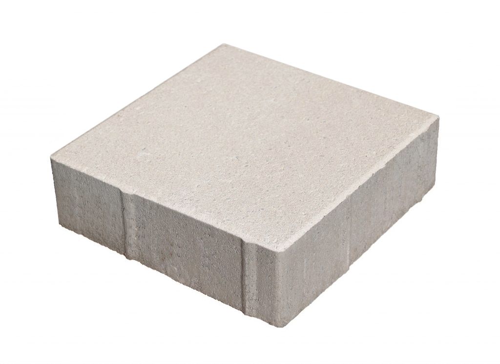 Тротуарная плитка 342 Механический завод Квадрат 200х200х80 мм, Белый